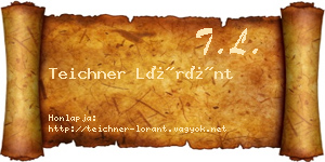 Teichner Lóránt névjegykártya